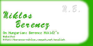 miklos berencz business card